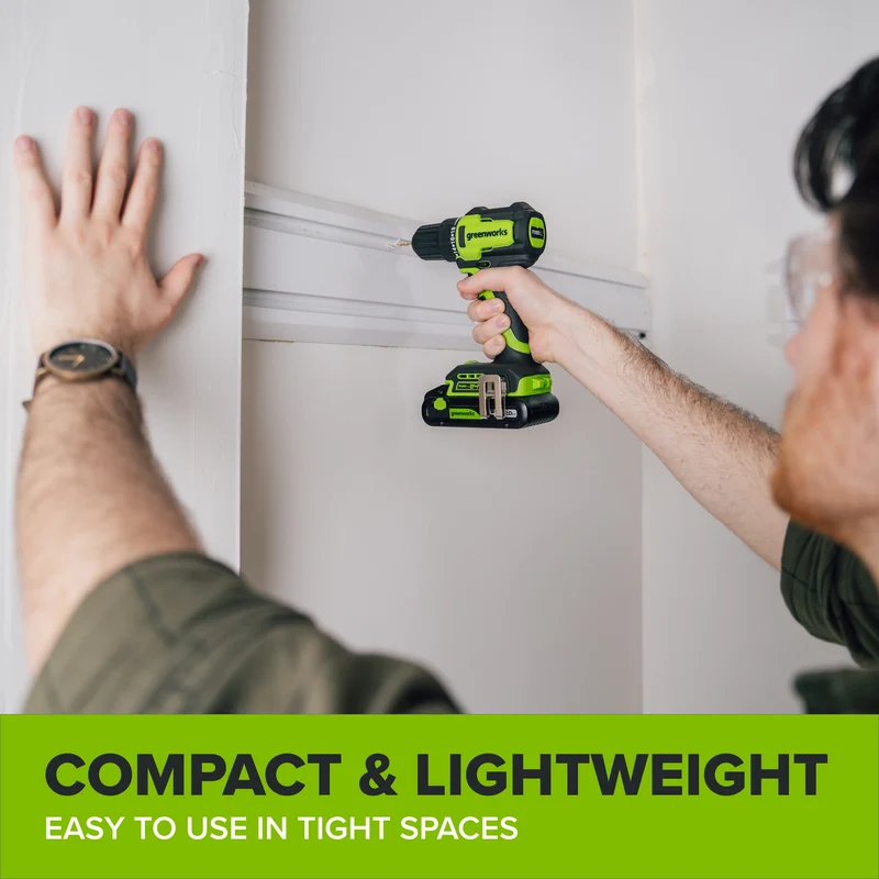 24V Cordless 280 in-lbs Drill/Driver Power Tool 4PC Combo Kit: (2) 2.0 Ah USB-C Batteries, 30W USB-C Charger Block, and 3' 100W USB-C Cable