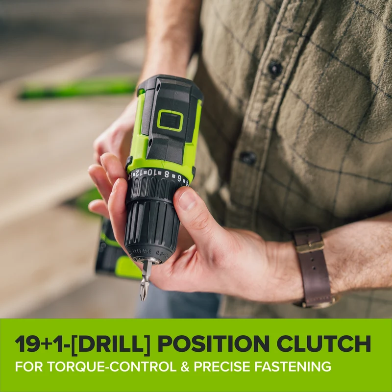24V Cordless 280 in-lbs Drill/Driver Power Tool 4PC Combo Kit: (2) 2.0 Ah USB-C Batteries, 30W USB-C Charger Block, and 3' 100W USB-C Cable