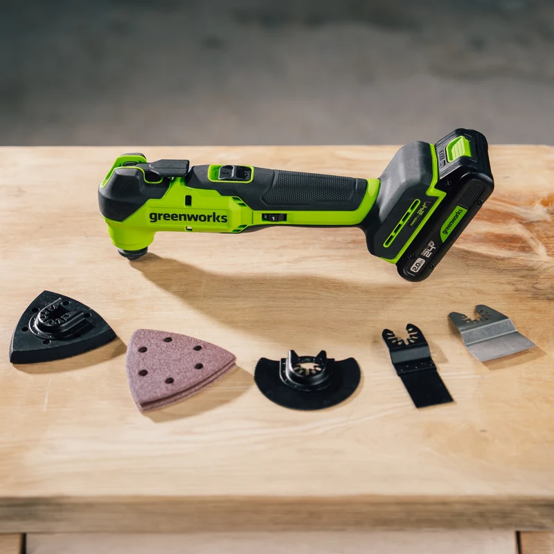 24V PowerAll 3.2° Oscillating Multi-Tool Kit with 3 Blades & 10-Piece Sanding Set