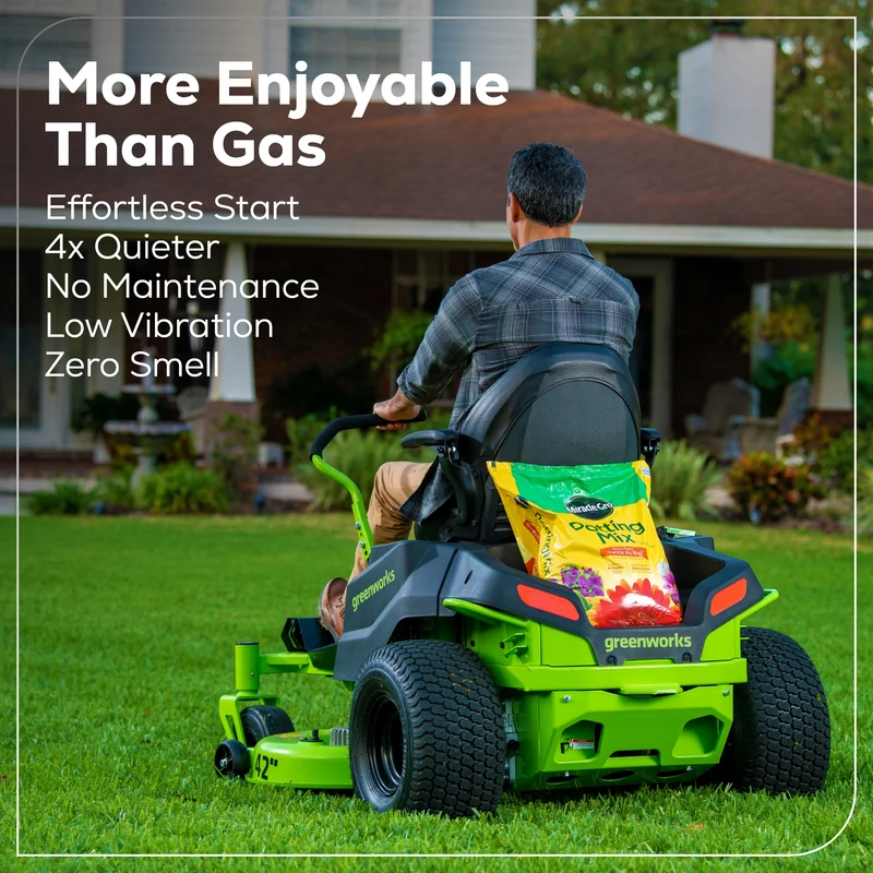 RENEWED 80V 42" Cordless Battery CrossoverZ Zero Turn Lawn Mower, (4) 5Ah Batteries and (3) Dual-Port Chargers, CRZ4282