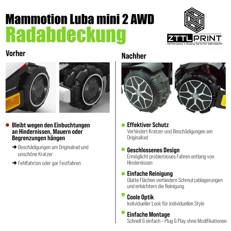 Mammotion Luba mini 2 AWD Mähroboter Performance Stylingset