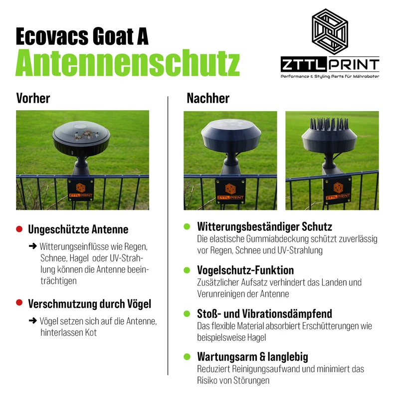 Ecovacs Goat A Mähroboter Performance Style Antennen- und Vogelschutz