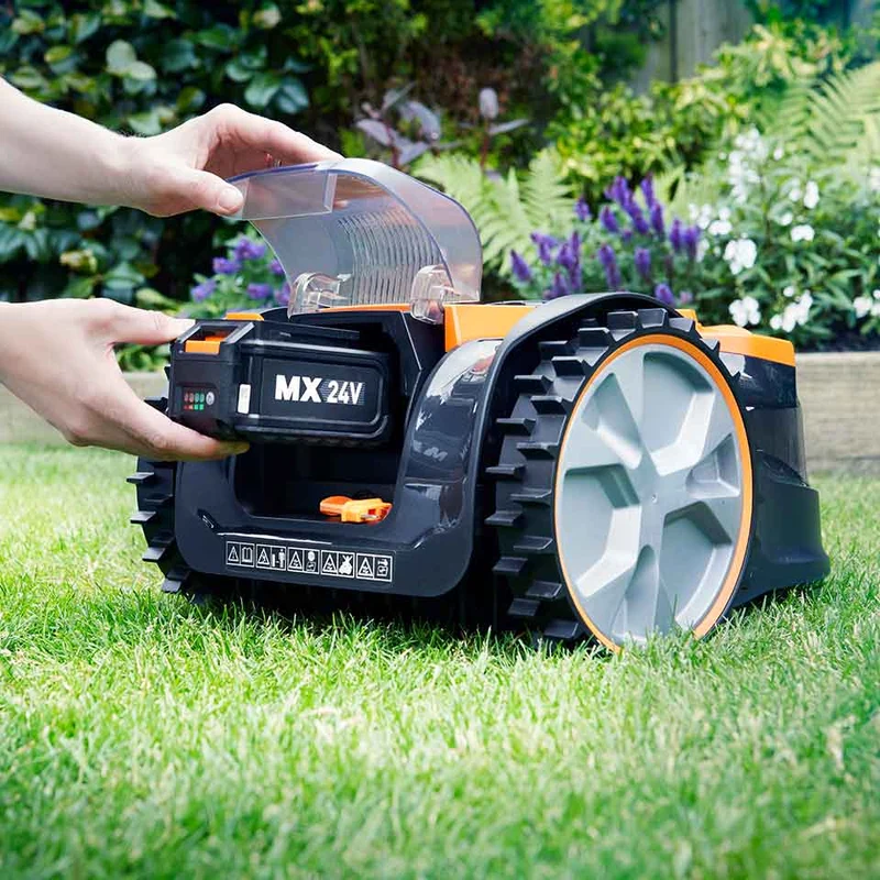 LawnMaster OcuMow® DM16-300 Power Kit | MX 24V Drop and Mow Robotic Lawnmower-With Spare Battery & Blades
