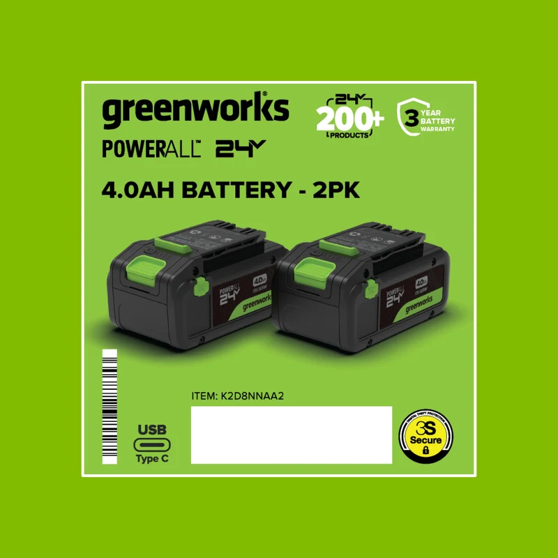 24V PowerAll High Power 4.0 Ah Battery (2-Pack)