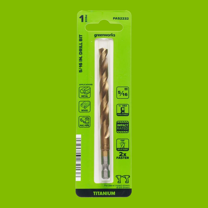 Half Ground 5/16-inch Hex Shank Titanium Drill Bit Set