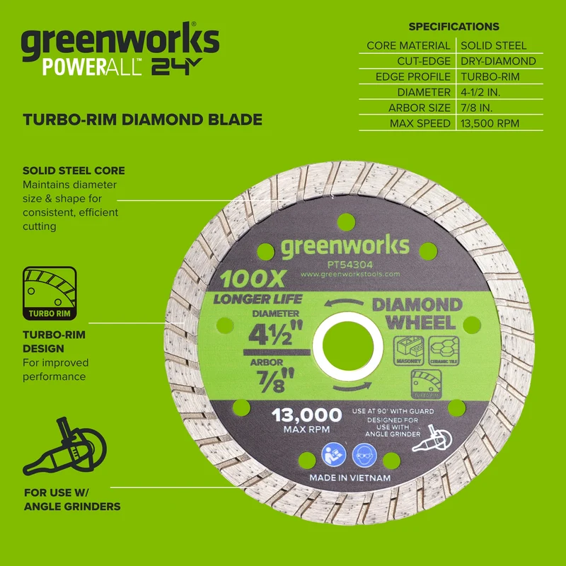 1-PC 4-1/2" Masonry Cutting Turbo Diamond Wheel