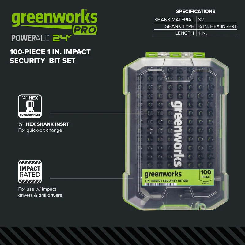 Pro 100-PC 1 in. Security Impact Rated Bits