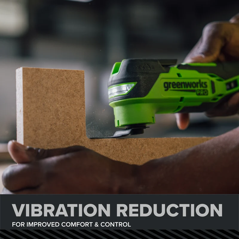 24V PowerAll Pro 4.2° Oscillating Multi-Tool Kit with with Depth Stop, Dust Extractor & Sanding Accessories