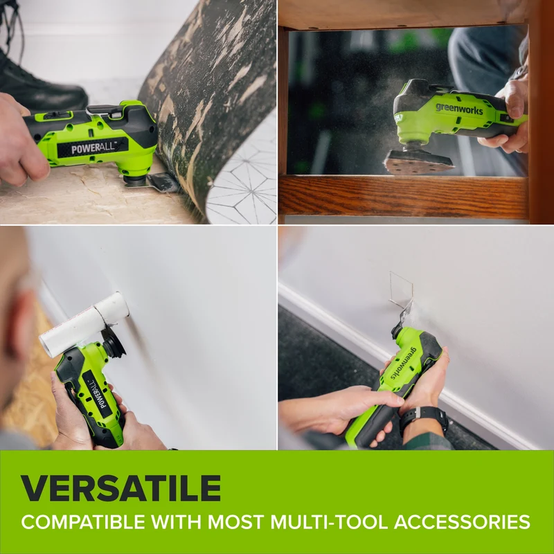 24V PowerAll 3.2° Oscillating Multi-Tool Kit with 3 Blades & 10-Piece Sanding Set