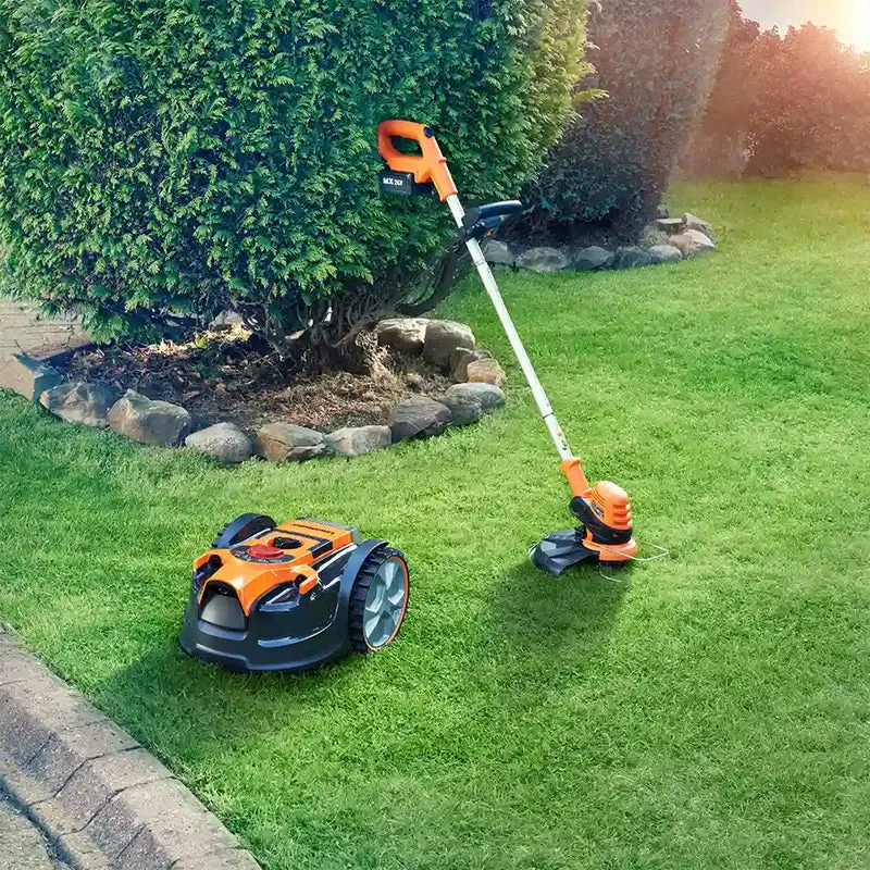 LawnMaster OcuMow® DM16-300 | MX 24V Drop and Mow Robotic Lawnmower and Cordless Grass Trimmer Set