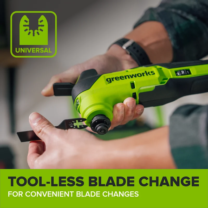 24V PowerAll Brushless 3.2° Oscillating Multi-Tool with 3 Blades & 30-Piece Sanding Set (Tool Only)