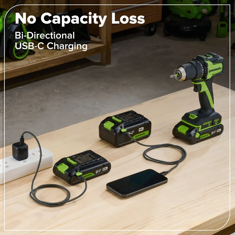 24V 1/4" 1950 in/lbs Brushless Impact Driver Premium Kit: (1) 2.0 Ah Battery, (1) 30W Charger & Cable and 23-piece Accessory Sets