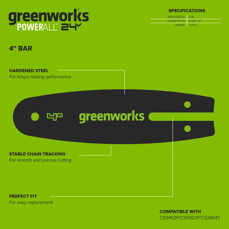 4" Chainsaw Bar .3" Pitch .043" Gauge and 26DL