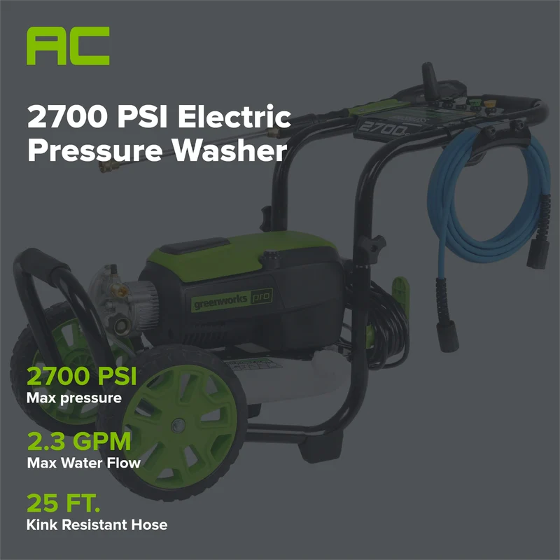 2700 PSI 2.3 GPM Cold Water Electric Pressure Washer