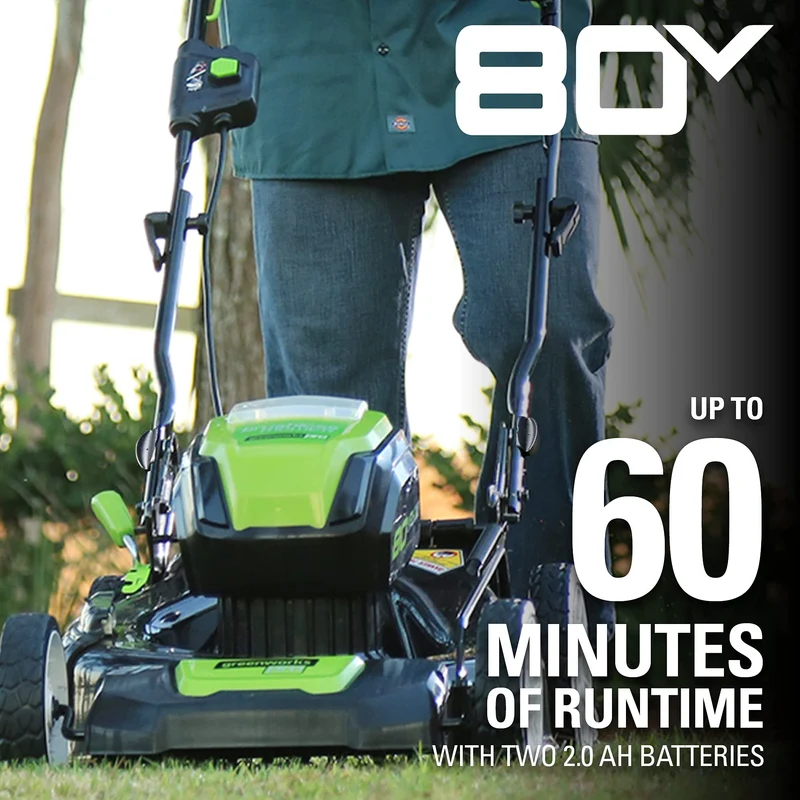 Pro 80V 21" Brushless Push Lawn Mower w/ (2) 2.0Ah Batteries & Rapid Charger