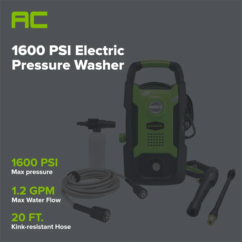 1600 PSI 1.2 GPM Electric Pressure Washer