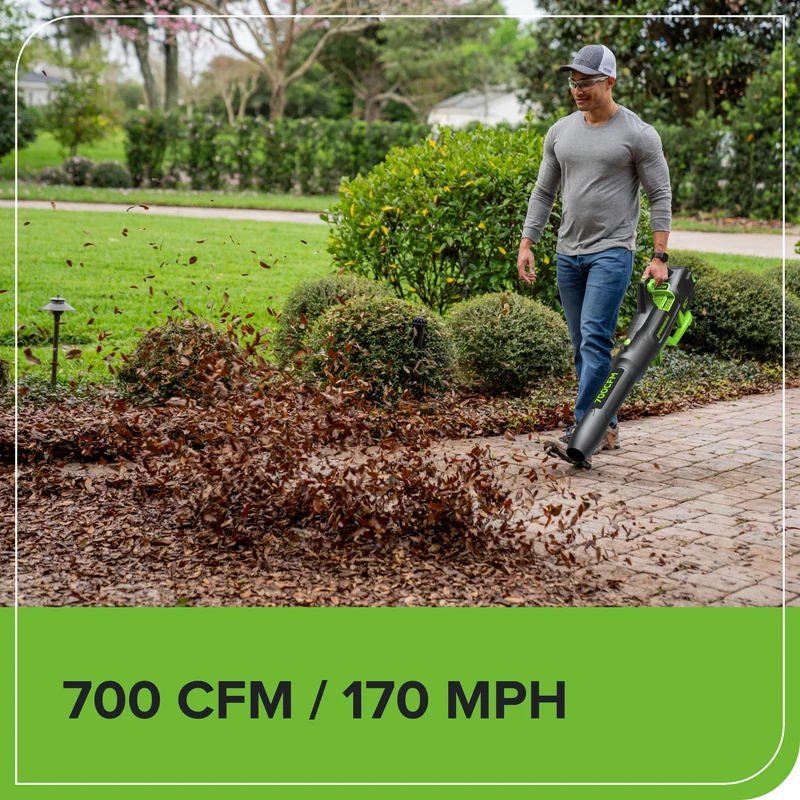 OPEN BOX 80V 21" Cordless Battery 4-in-1 Push Lawn Mower & 700CFM Blower Combo Kit w/ 5.0Ah Battery & 6A Charger