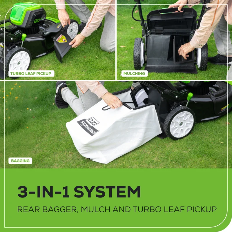80V 21" Cordless Battery 3-in-1 Self-Propelled Lawn Mower w/ 4.0Ah Battery & Charger, LM2138S