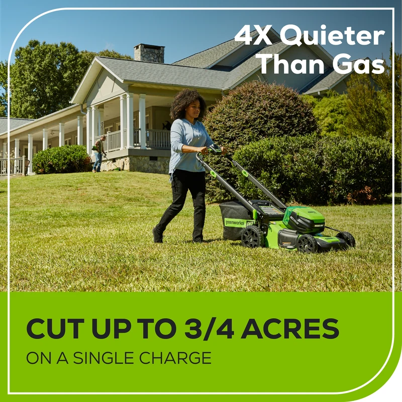 RENEWED 80V 21" Cordless Battery 4-in-1 Self-Propelled Lawn Mower: (1) 4.0 Ah, (1) 2.0 Ah Battery and Rapid Charger, LM2118S