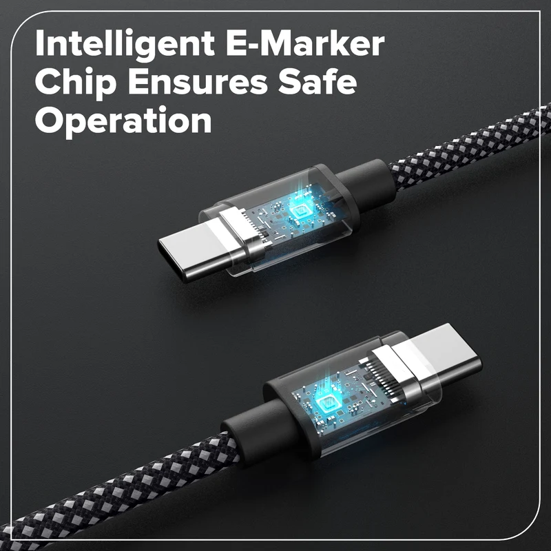 3FT 100W Fast Charging Cord, Bi-Directional USB-C