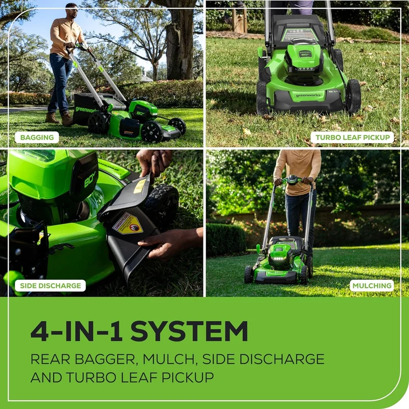80V 21" Cordless Battery 4-in-1 Self-Propelled Lawn Mower, 8.0 Ah Battery and 6A Charger, LM2108S