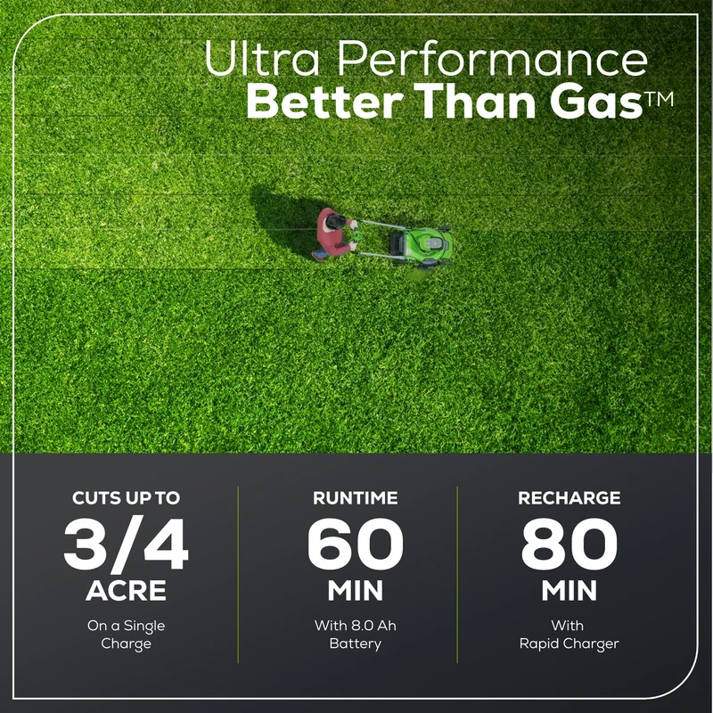 60V 21" Cordless Battery Dual Blade Self-Propelled Mower, (1) 8Ah battery and 6A Charger, LM2146S