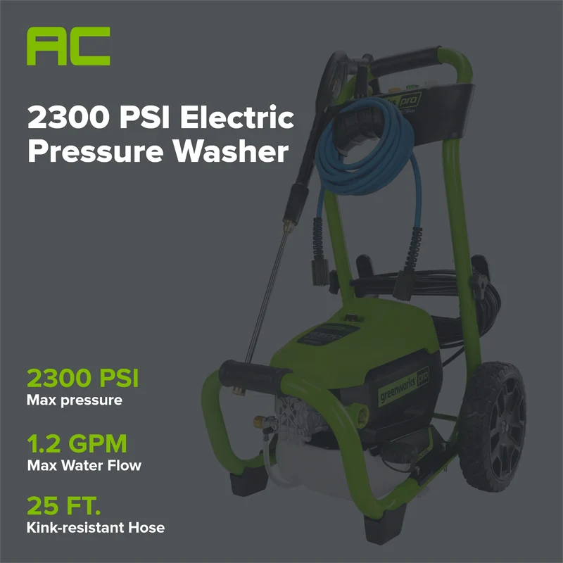 2300 PSI 1.2 GPM Cold Water Electric Pressure Washer