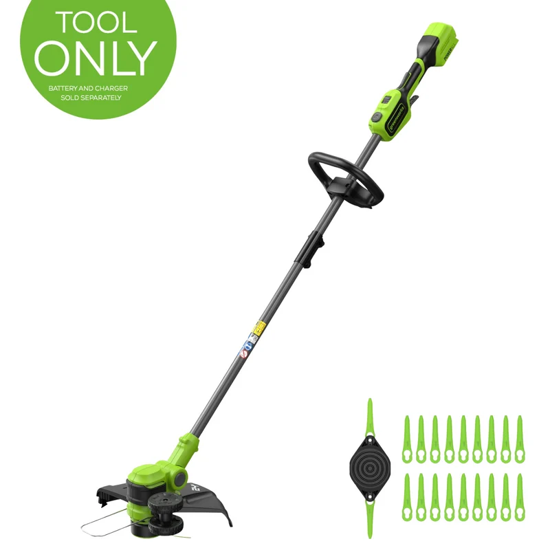 24V 13" Cordless Battery String Trimmer/Edger, 20PC Blades (Tool Only)