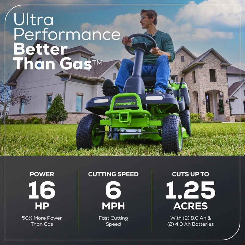 60V 30” CrossoverT Riding Lawn Tractor with (2) 8.0 Ah, (2) 4.0 Ah Batteries & 600-Watt Charger, CRT3061