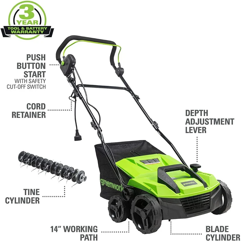 13 Amp 14" Corded Dethatcher / Scarifier