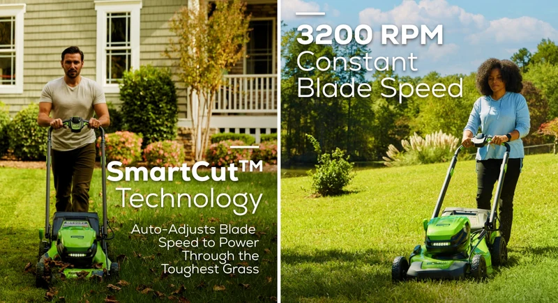 RENEWED 80V 21" Cordless Battery 4-in-1 Self-Propelled Lawn Mower: (1) 4.0 Ah, (1) 2.0 Ah Battery and Rapid Charger, LM2118S