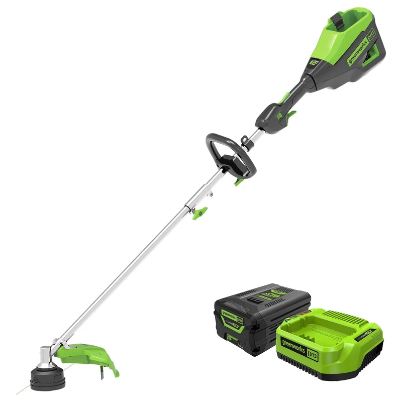 60V 16" Cordless Battery String Trimmer (Attachment Capable)and 10" Cultivator Attachment Combo Kit: 4.0 Ah Battery and Charger