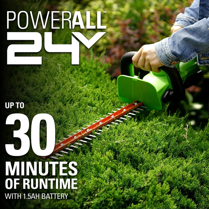 48V (24V x 2) 15" Cordless Battery TORQDRIVE String Trimmer Combo Kit, 24V 320 CFM Blower and 24V 22" Hedge Trimmer: (2) 2.0 Ah USB Batteries and Charger