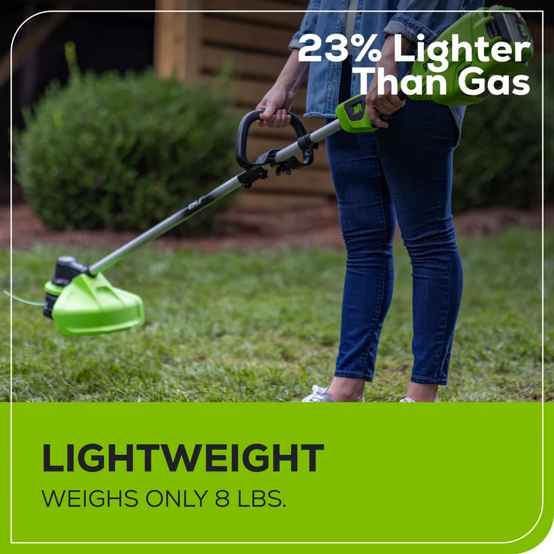 60V 16" Cordless Battery String Trimmer w/ 2.5Ah Battery and 3A Charger