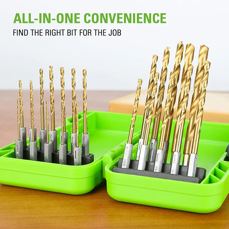 22 Piece Titanium Drilling Bit Set
