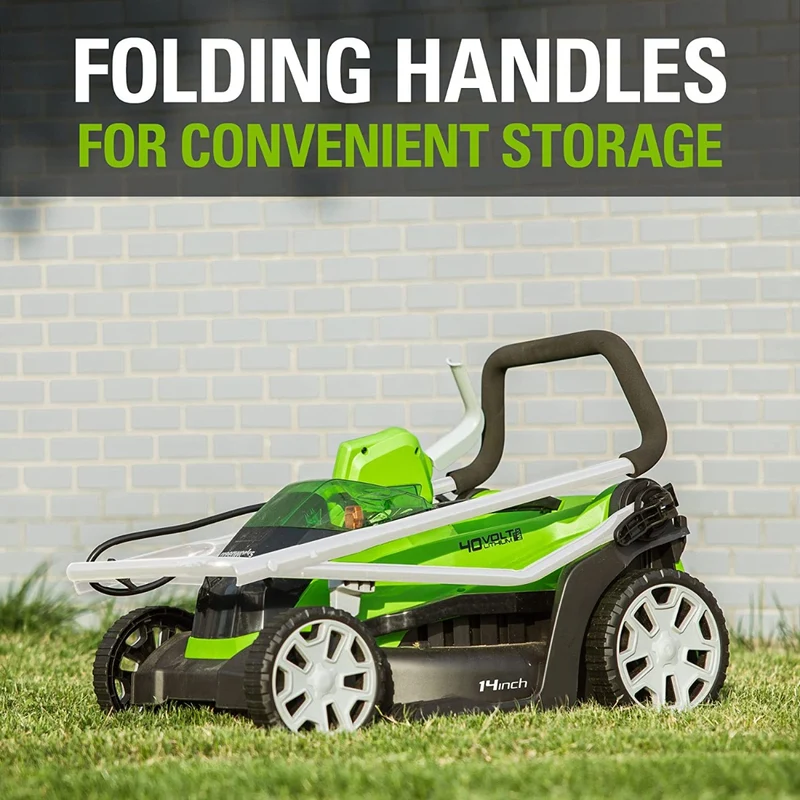 40V 14" Cordless Battery Push Lawn Mower: 4.0 Ah Battery and Charger, LM1404
