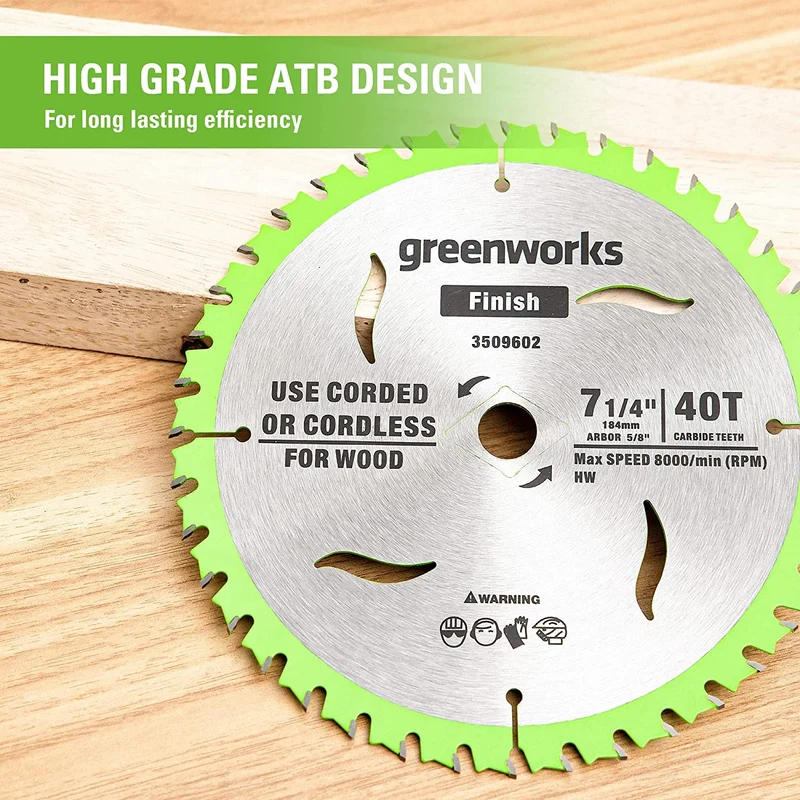 Greenworks 24V 7-1/4 " 40T Circular Saw Blades