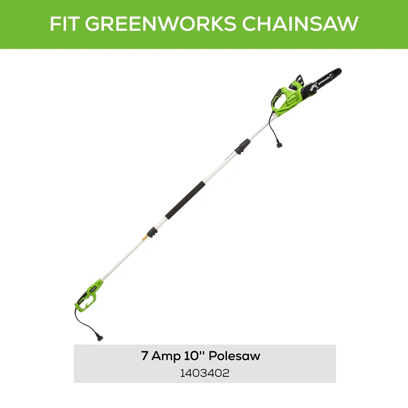 10" Replacement Chainsaw/Pole Saw Chain w/ 3/8" Pitch, .050" Chain Gauge & 40DL