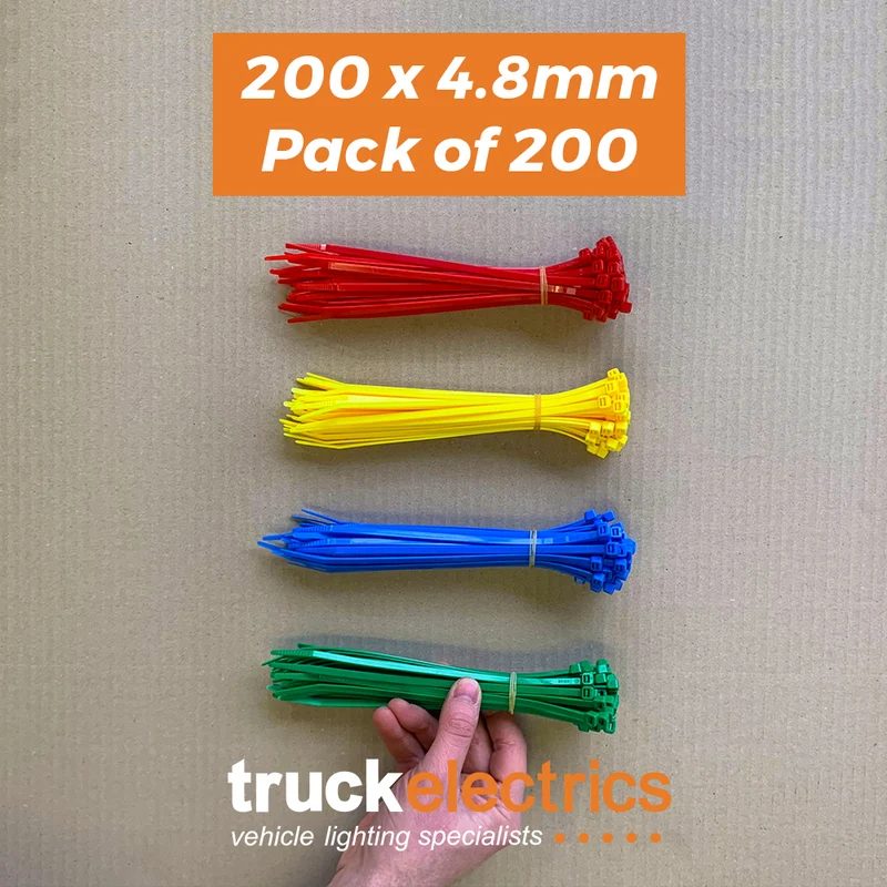 Packung mit 200 farbigen Kabelbindern / 200 x 4.8 mm