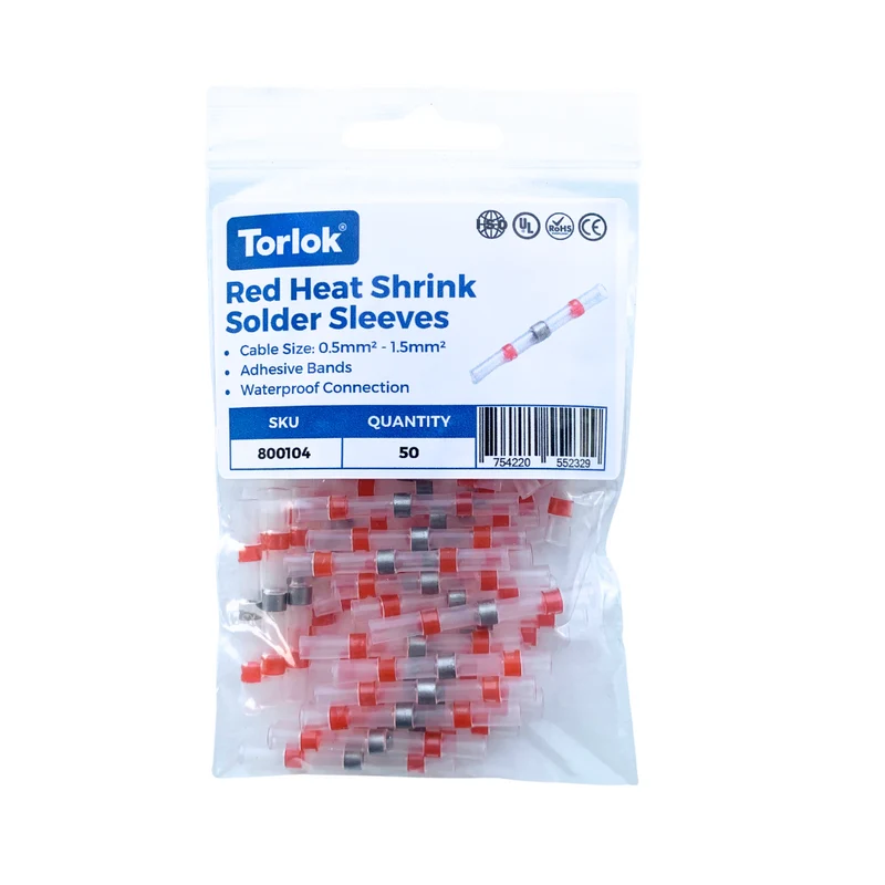 Rote Schrumpf-Lötmuffen-Kabelverbinder / 50er-Packung