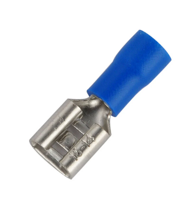 Blaue 4.8-mm-Flachsteckerbuchsen / 100er-Packung