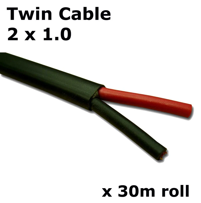Zweiadriges Autokabel / 2 x 1mm² flaches Dünnwandkabel