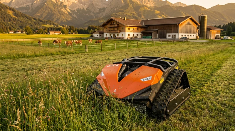 Jack Mini ferngesteuerte Mähraupe mit Mulchdeck für Steilhänge